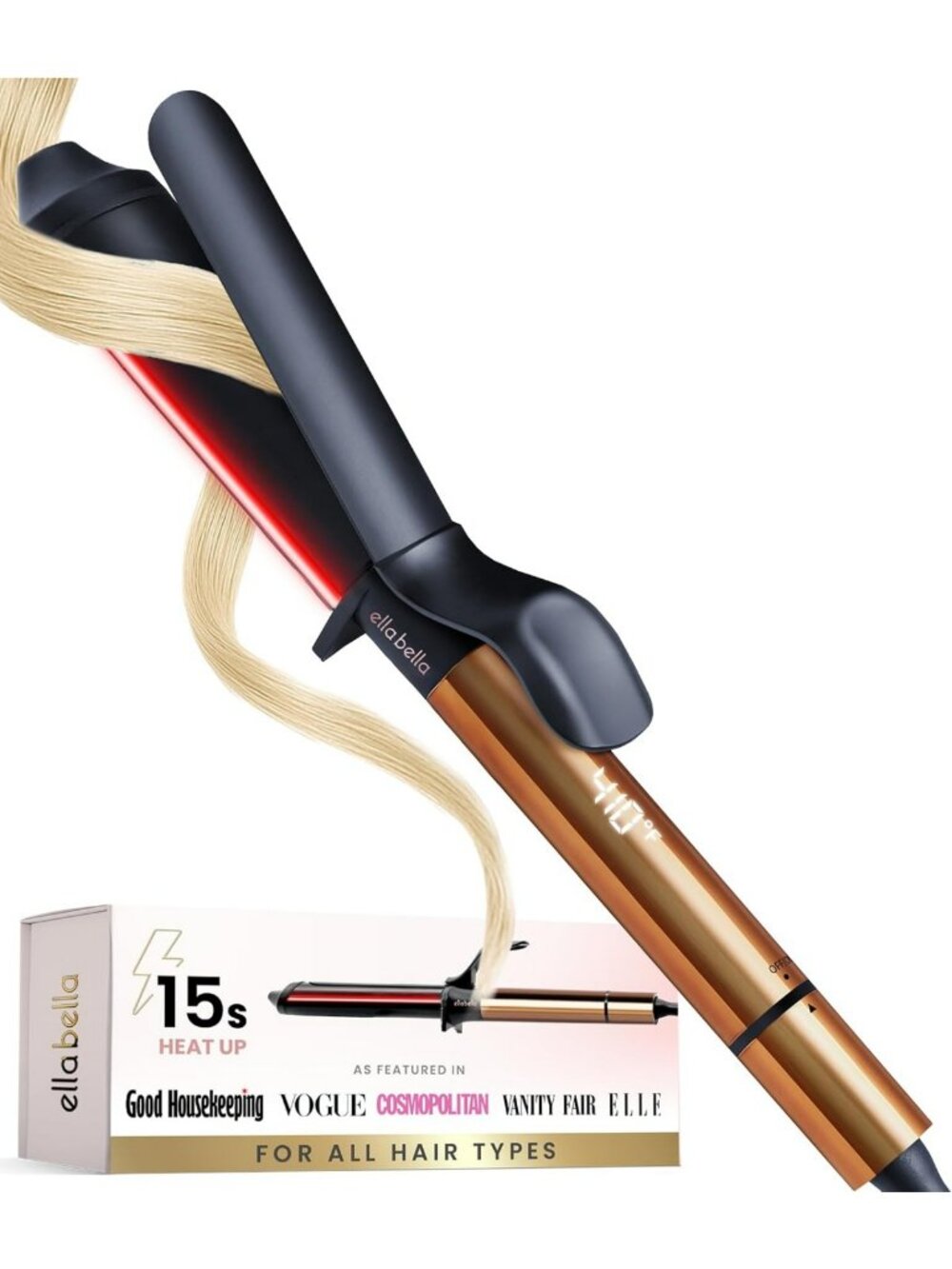 1.5" Professional Ceramic Curling Wand - Perfect for All Hair Types, Salon
